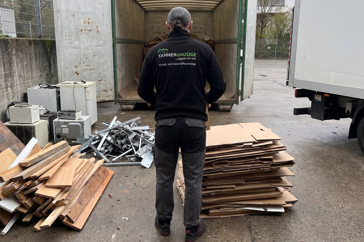 Metall, Holz, Elektro und Papier werden in getrennten Behältern gesammelt